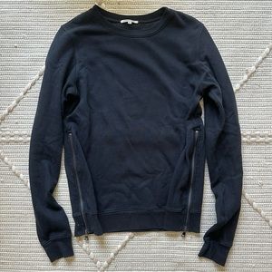 Cotton Citizen Crewneck w/ Zipper Accent